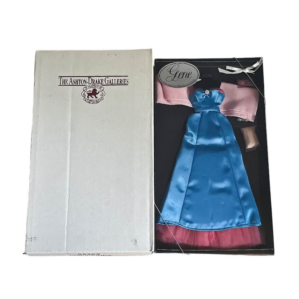 1995 Ashton Drake Gene Marshall “Blue Evening” Bright Blue & Pink Gown Ensemble